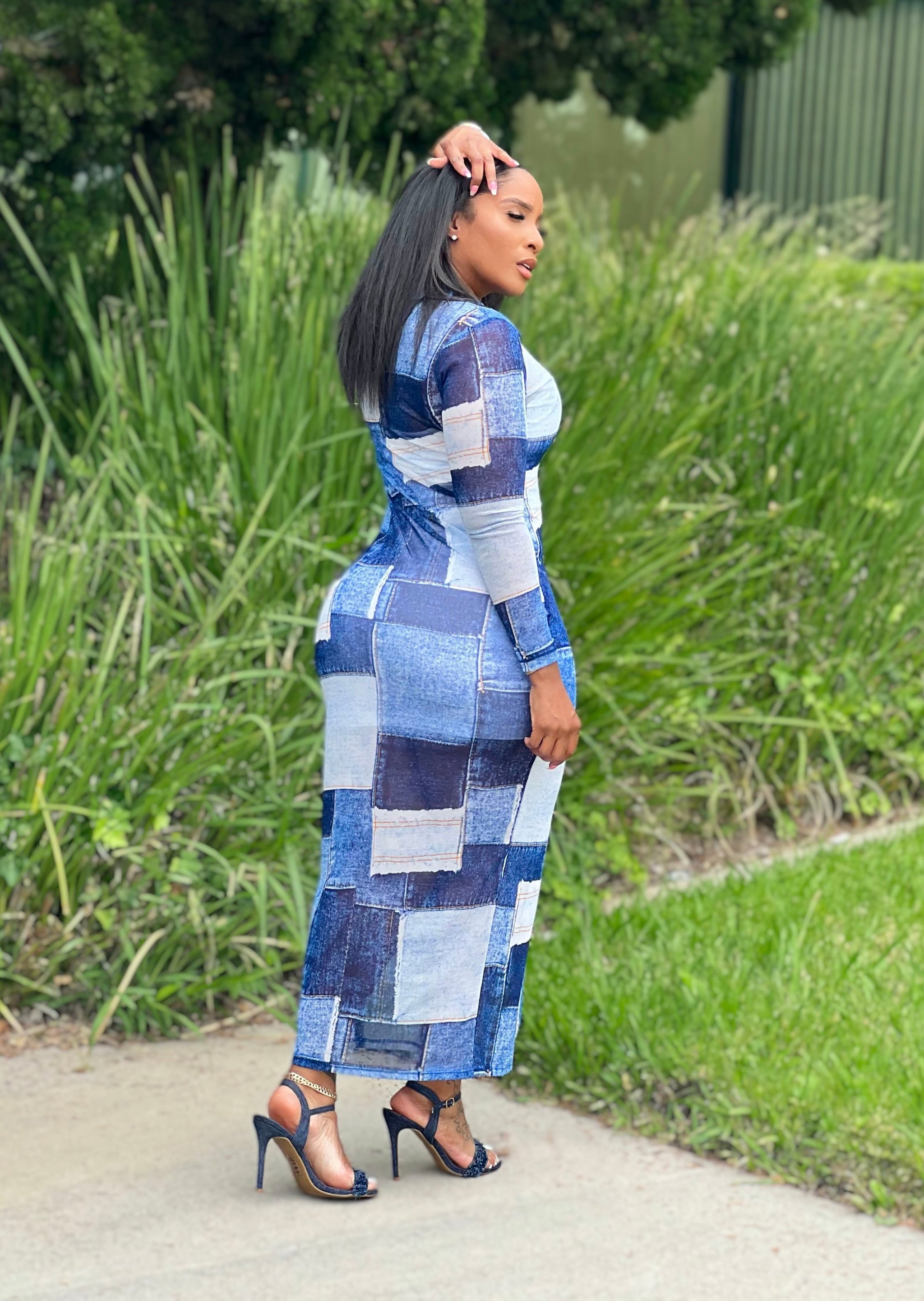 Patchwork Denim- Dress Theluxelabel Patchwork Denim- Dress Theluxelabel